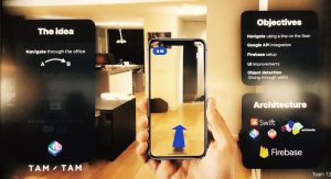 AR project with iBeacons for navigation within a building