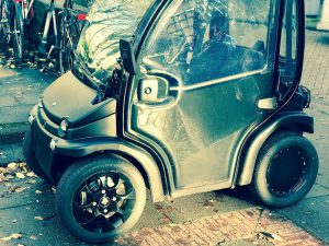 Funny little cars that can be use to ride on the bike lanes
